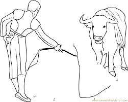 Adult coloring pages are perfect in mixed media. Bull Fighting Dot To Dot Printable Worksheet Connect The Dots