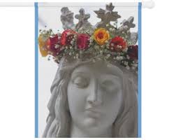 Ave Maria, Crowned Mary Garden & House Flag, Catholic Gift, Madonna, Crown  of Roses, Blessed Virgin Mary, May Crowning