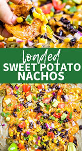 Loaded Sweet Potato Nachos What Molly Made Recipe Sweet Potato Nachos Healthy Appetizers Loaded Sweet Potato