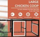 PETSCOSSET Extra Large Chicken Coop with Run, Hen House with 4 Nesting Box  Boxes, Combinable Wooden Poultry Cage