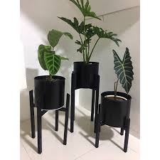 Small plant stand with blue mosaic glass tile design. X Style Tubular Metal Plant Stand Small Shopee Philippines