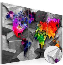 Bild Auf Glas Symmetry Of The World Glass Weltkarte Leinwand Graffiti Bilder Leinwandbilder