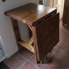 Rustic Folding Breakfast Bar Table Folksy Breakfast Bar Table Rustic Space Space Saving Dining Table