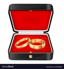 wedding rings in a black jewelry box
