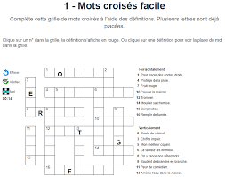 Jeu De Francais Mots Croises Facile Mots Croises Mots Croises Faciles Grille Mots Croises