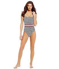 Gibson Latimer Stripe Print Bandeau One Piece Swimsuit Dillards Printed Bandeau Bandeau One Piece Swimsuit One Piece