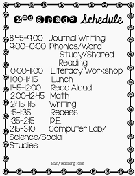 Be careful handling the equipment. What Our Day Looks Like In 2nd Grade Schedule Freebie Easy Teaching Tools