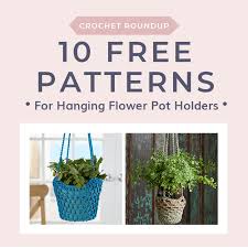 Very easy crochet hanging basket / storage basket tutorial. Hanging Flower Pot Holders Free Crochet Tutorials