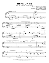 The phantom of the opera (musical). Phillip Keveren Think Of Me From The Phantom Of The Opera Sheet Music Pdf Notes Chords Musical Show Score Piano Solo Download Printable Sku 189613