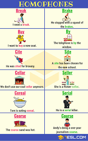 Homonym Extensive List Of 300 Homonyms With Examples 7esl