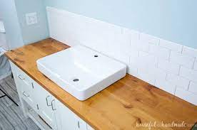 Read justin fink's full article from fine homebuilding #252 build your own bathroom vanity. How To Build Protect A Wood Vanity Top Houseful Of Handmade