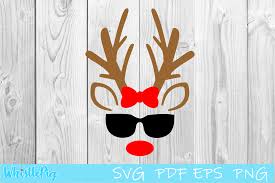 Cute Christmas Reindeer Face Graphic By Whistlepig Designs Creative Fabrica