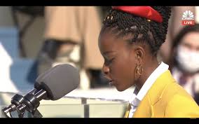 Miss gorman says her poem the hill we climb is about a new chapter in the united states, about the future, and doing that through the elegance and beauty of words. read more: The Hill We Climb Inaugural Poet Amanda Gorman Makes Her Mark Ms Magazine