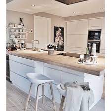 keuken wit hout chroom cuisine moderne cuisines maison amenagement cuisine