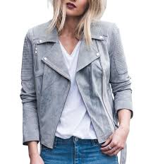 Classic Biker Jacket Grey Suede Jacket Jackets Fashion