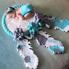 Boho Baby Shower Cake Topper Tribal Bohemien Baby Shower Decorations Edible Sugar Art