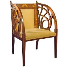 Mahogany And Fruitwood Inlaid Tub Chair Circa 1895 From A Unique Collection Of Antique And Mod Art Nouveau Interior Art Nouveau Furniture Art Deco Furniture