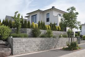 Vertica Mauer Rustica Grau Anthrazit Betonblock Garten Moderne Landschaftsgestaltung Moderne Gartenentwurfe