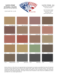 Color Charts Super Stone Inc