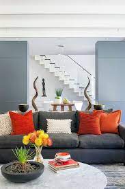 Courtyard Residence By Lda Architecture Interiors Homeadore Living Room Orange Grey Sofa Living Room Living Room Color Schemes