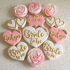 Bridal Shower Cookies In Pink White And Gold Thanks Rachel For The Order Http Www W Bridal Shower Cupcakes Bridal Cookies Bridal Shower Desserts
