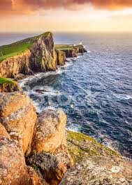 It's located on the western most part of isle of skye, in the inner hebrides islands. Vertical View Of Neist Point Lighthouse With Rocks Foreground S Stock Photos Freeimages Com