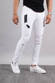 Le coton contenu dans cet article est partiellement d'origine recyclée. Jeans Slim Homme Blanc 75100