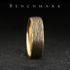 6 5mm 14k Yellow Gold Men S Wedding Band With A Black Plated Thin Tree Bark Pattern Mens Yellow Gold Wedding Bands Benchmark Rings Gold Wedding Inspiration