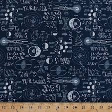 Cotton Science Notes Equations Formulas Diagrams Drawings Astronomy Sun Moon Earth Solar System Mathematics Geometry Printing On Fabric Earth And Solar System