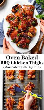 Oven Baked Bbq Chicken Thighs Veronika S Kitchen Recipe Chicken Dinner Recipes Baked Bbq Chicken Thighs Oven Baked Bbq Chicken