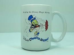 Disney Jiminy Cricket Coffee Mug Commuter Assistance Keeping The Magic Moving Jiminy Cricket Mugs Tea Party
