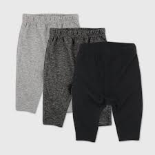 Honest Baby 3pk Organic Cotton Cuff Less Harem Pants Gray Target