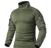 ReFire Gear Camisa militar táctica militar de manga larga para hombre,  diseño de camuflaje, con cremallera de 1/4