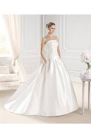 Royal Ball Gown Strapless Drop Waist Satin Lace Wedding Dress With Pockets Belt Drop Waist Wedding Dress Wedding Dresses Wedding Dresses Lace