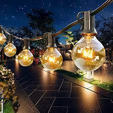 The 9 best outdoor string lights of 2021. Amazon Com Outdoor String Lights 60ft G40 Globe Patio Lights Decor With Waterproof Hanging Lamps For Porch Backyard Bistro Garden Balcony Cafe Lights 64 Edison Glass Bulbs 4 Spare E12 Socket Ul Listed Black Home Kitchen