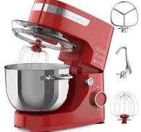WHALL Stand Mixer - 5.5Qt 12-Speed Tilt-Head Electric Kitchen Mixer with  Dough Hook/Wire Whip/Beater, Stainless Steel Bowl (Red) New