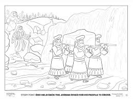 It shows the priests carrying the ark across the jordan river on dry land. Coloring Sheet Coloring Sheets Joshua Coloring Pages