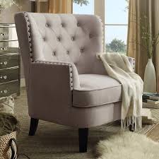 Ivo 32 W Tufted Wingback Chair Contemporary Accent Chair Wingback Chair Living Room Chairs