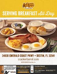 A full lunch menu, kids menu, and dinner menu, all of them are served at cracker barrel that is a family restaurant chain located in the united states. Cracker Barrel Destin The Menu Mag