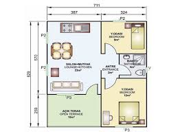 Bu plan i̇zmir de prefabrik firması olan türkoğlu prefabrik' e aittir. 49 Metrekare Tek Katli Prefabrik Ev