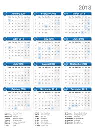 Yearly Calendars 2018 Printable Free With Holiday Calendar Printables Print Calendar Calendar Template