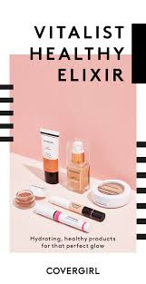 The Covergirl Vitalist Healthy Elixir Family Just Glew Up Luminize Your Look With This Family Of Hydrating Health Beauty Design Makeup Layout Cosmetic Design