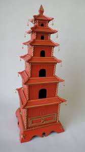 Hermes Orange And Gold Pagoda Bird House Table Decor Etsy Chinoiserie Vintage Chinoiserie Chinoiserie Chic