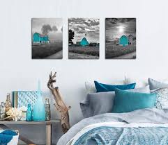 Bathroom wall decorations plaques plus store. Flower Canvas Wall Art Black And White Themed Teal Rose Flower Canvas Prints Wall Decor For