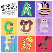 A To Z Alphabet Art Template Upper Case Letters Bundle Preschool Letter Crafts Alphabet Letter Crafts Alphabet Crafts Preschool