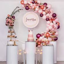 25th Birthday Dessert Table Dessert Table Birthday Rose Gold Party 25th Birthday