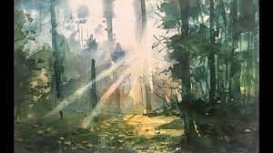I love painting landscapes with watercolor, playing with water to create textures, and patiently adding one layer. Watercolor Painting Without Drawing Of A Beautiful Forest Landscape Youtube
