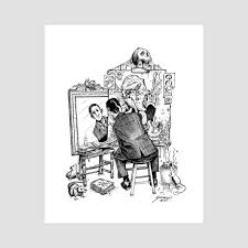 Norman percevel rockwell was an american painter and illustrator. Triple Self Portrait H P Lovecraft A La Norman Rockwell An Art Print By John Sumrow Inprnt