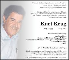 Traueranzeigen von Kurt Krug