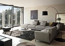 Living Room L Shaped Couch Overstuffed Gray Color With Standing Lamp Black And Large Windows From Tr Grey Couch Living Room Living Room Grey Livingroom Layout